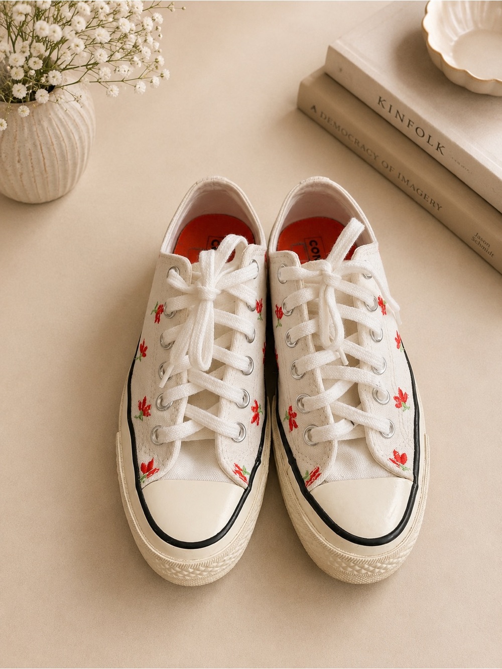 Converse Chuck Taylor All Star Lift Platform Floral Embroidered Sneakers